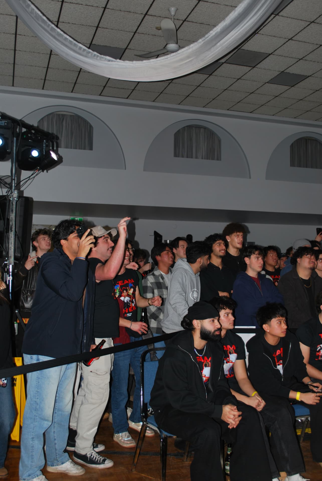 Students cheering ringside at FFAC